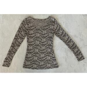Lace Flower Mesh Long Sleeved Shirt Romantic Date Night Size Medium Fairy Whimsy